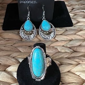 Turquoise ring and earrings